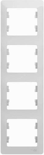 Рамка вертикальная Systeme Electric Glossa 4-м. белый картинка